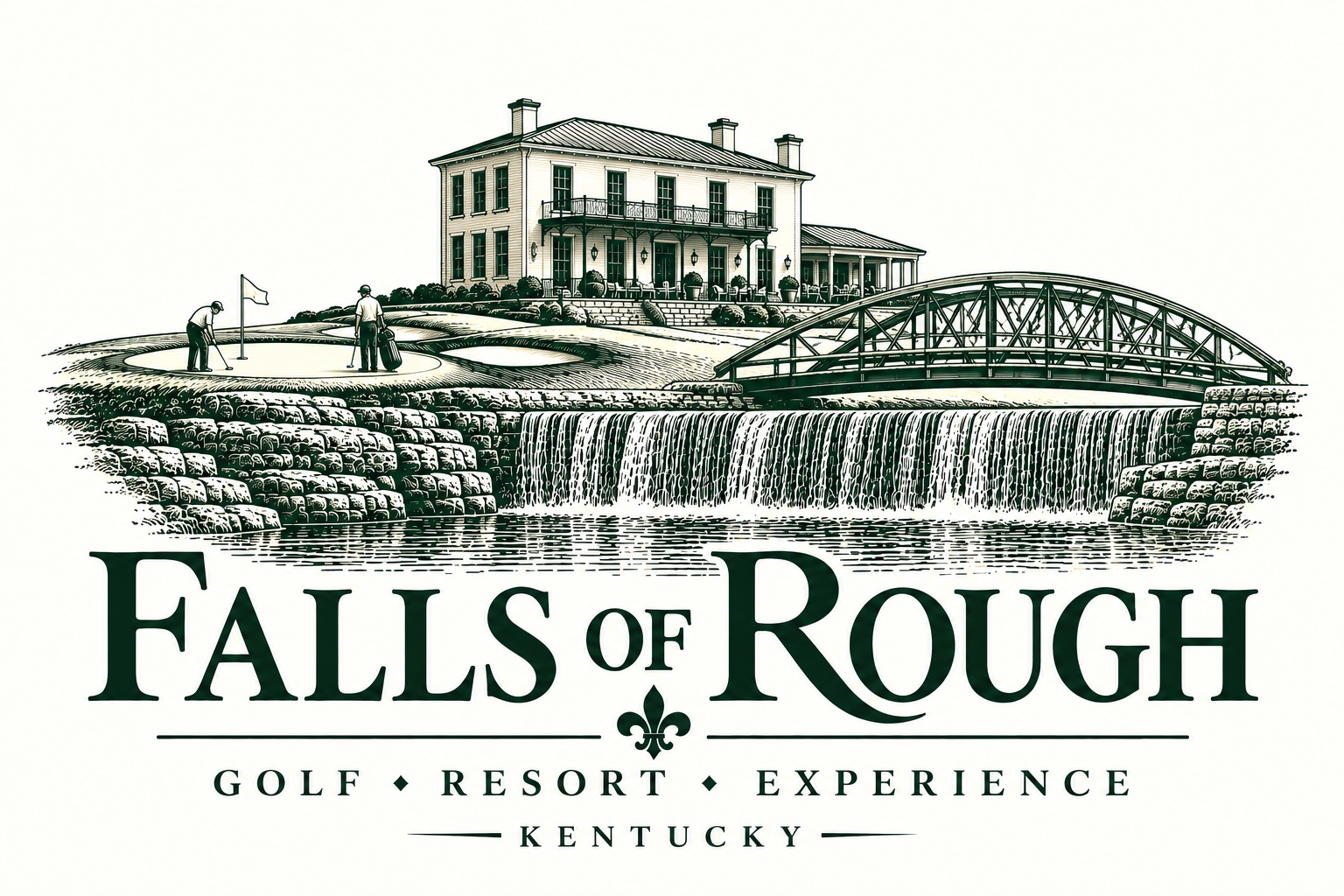 Falls of Rough Golf Resort Experience Kentucky official concept logo